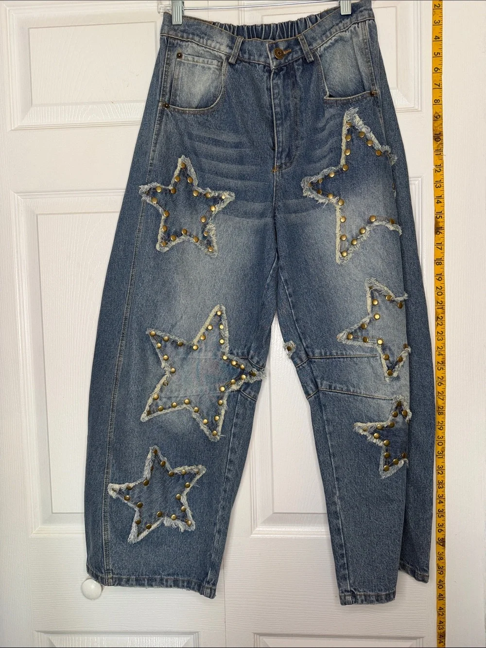 Jaded Gypsy Star-Studded Barrel Jeans - Picture 1 of 6
